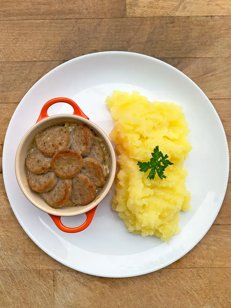 Cassolette de Boudin Blanc aux châtaignes