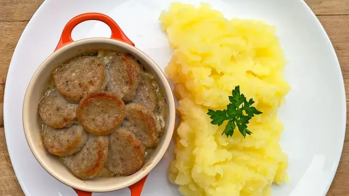 Cassolette de Boudin Blanc aux châtaignes