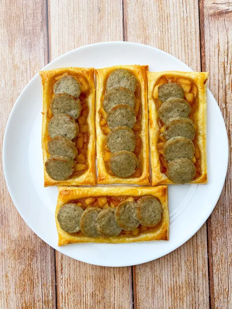 Feuilletés boudin blanc et pommes caramelisées