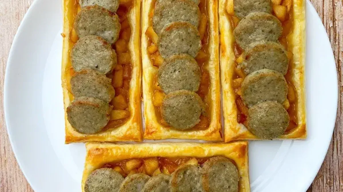 Feuilletés boudin blanc et pommes caramelisées