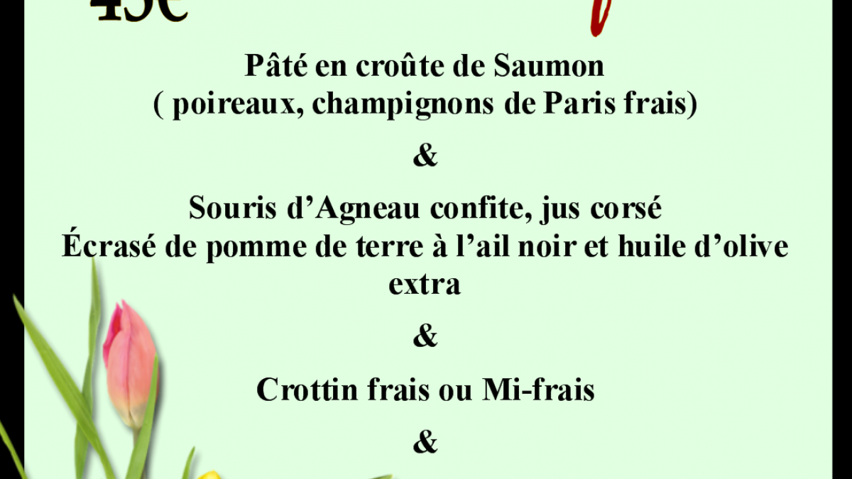 Menu pour paques